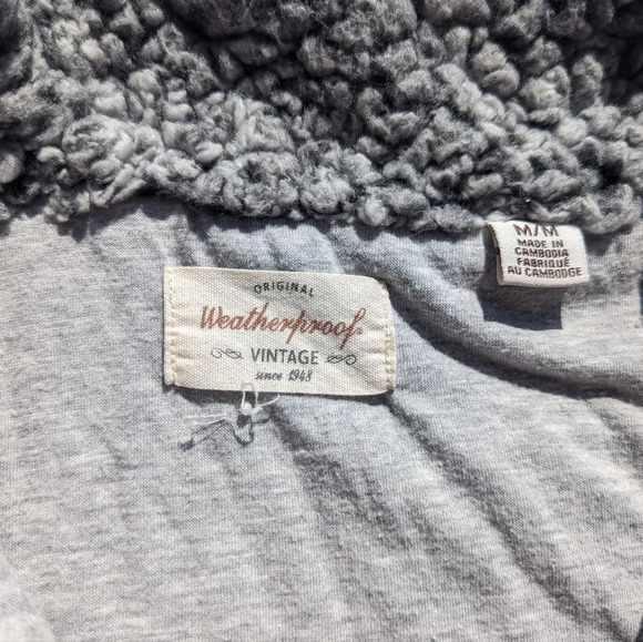 Weatherproof Vintage Sherpa Grey 1/4 Zip Up Sweater Cozy - Woman's Medium - Picture 4 of 5